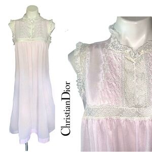 p i n k :: Christian Dior Vintage Embroidered Lace Nightgown Lingerie